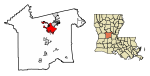 Rapides Parish Louisiana Incorporated and Unincorporated areas Alexandria Highlighted